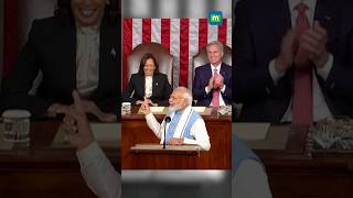 VP Kamala Harris Smiles As PM Modi References Indian Origin During Speech #pmmodi #kamalaharris #usa