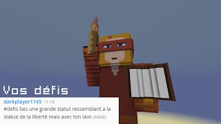 Défis : Statue de la Liberté version minecraft avec mon skin