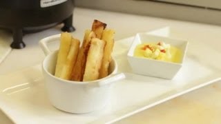 Fried Yucca With Peruvian Cheese Sauce : Peruvian Food \u0026 Drink