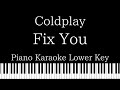 【Piano Karaoke】Fix You / Coldplay【Lower Key】