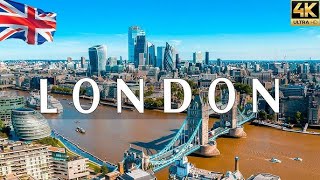 VOLANDO SOBRE LONDON 4K | Increíble paisaje natural hermoso con música relajante | VÍDEO 4K UHD