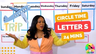 Circle Time with Ms. Monica - Songs for Kids, Art for Kids w/Meri Cherry - Letter S, Episode 8