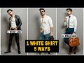 1 white shirt 5 ways #whiteshirt #shorts