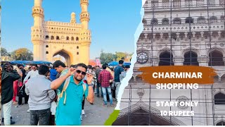 Charminar and Madina street shopping: A bustling hub for traditional goods, jewelry, and textiles 🛍️