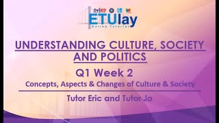 Concepts, Aspects and Changes of Culture and Society || Understanding Culture Society and Politics