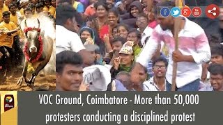 VOC Ground, Coimbatore - More than 50,000 protesters conducting a disciplined protest