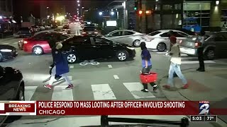 Police respond to mass looting after officer-involved shooting in Chicago