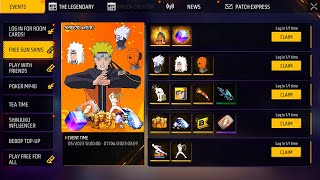 CLAIM ALL 😱 NARUTO REWARDS 🎁 AMAZING SERVER 🔥 FREE FIRE