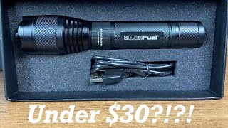 NAPA Blue Fuel rechargeable flashlight. Best you can get for under $30