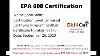100% Online EPA 608 Certification Course | FREE EPA 608 Certification