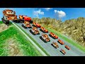 Big & Small Lightning Mcqueen vs Big & Small Tow Mater vs DOWN OF DEATH – BeamNG.Drive