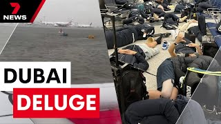Australians left in limbo in a Dubai deluge - mass flight cancellations | 7 News