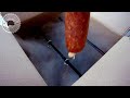 Smoked in a cardboard box. Italian salami ciausolo. curing meat. How to make smoked salami