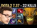 Sand King Gameplay Miracle with Euls and 22 Kills - Dota 7.37