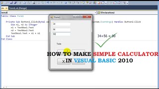 How to make a simple calculator in visual basic (vb) 2010