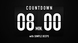 8 Minute Countdown Timer π Flip Clock with Simple Beeps ππ€