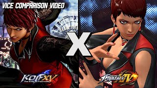 KOF XV DLC ▰ VICE Gameplay Comparison With KOF XIV...