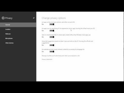 Windows 8.1 Back to basics Privacy settings for a secure computer General Settings Windows 8.1 Back to basics Privacy settings for a secure computer General Settings