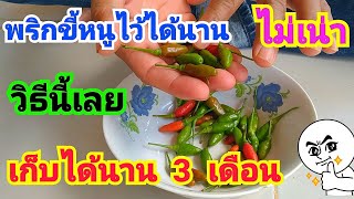 วิธีเก็บพริกขี้หนูไว้กินนานๆ ไม่ให้เน่าเสีย🌶️🌶️How to keep peppers from spoiling