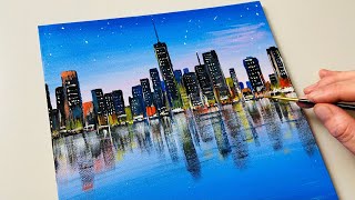 Cityscape Painting / Acrylic Painting for Beginners / Step by Step #60