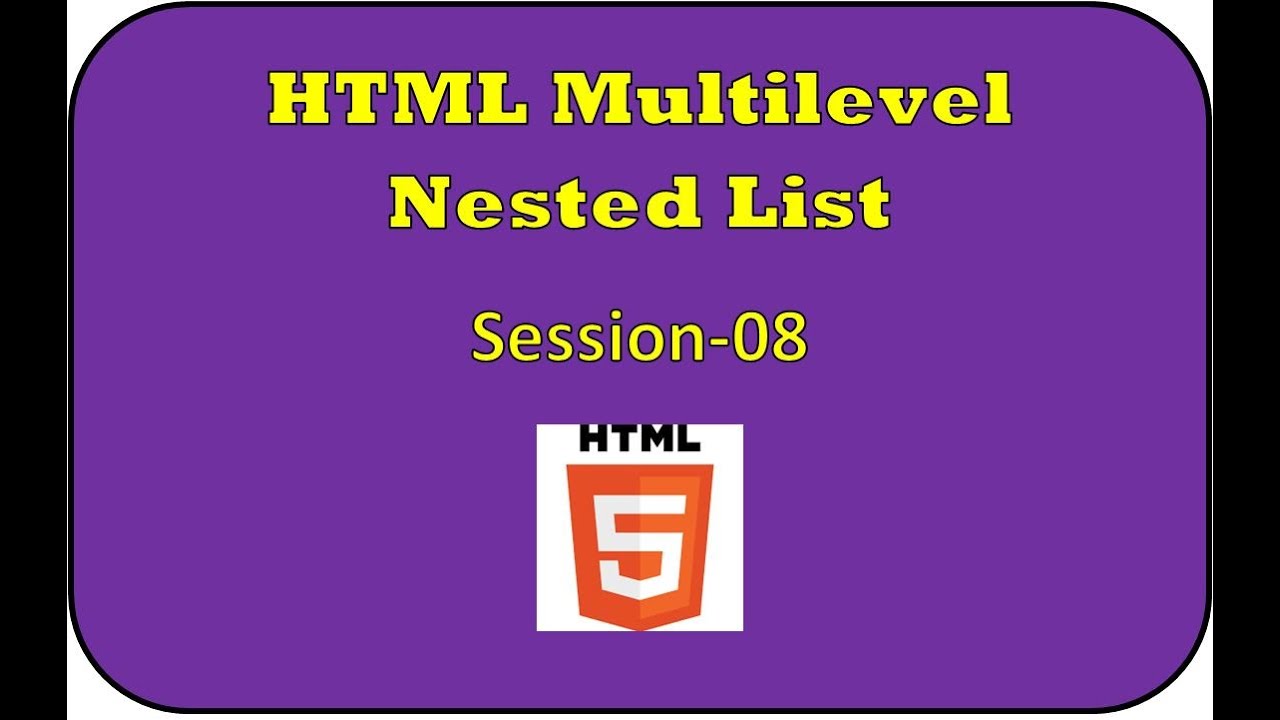 Html Multilevel Nested List Youtube