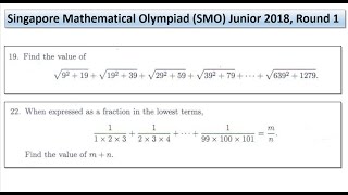 Q19 and Q22 of SMO 2018 Junior Round 1.