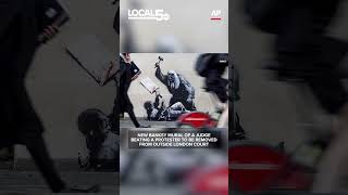 New Banksy mural of a judge beating a protester to be removed from outside London court