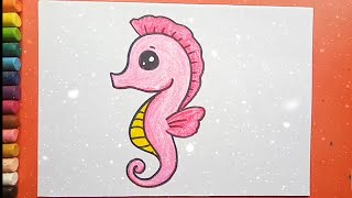 Easy and simple Seahorse drawing