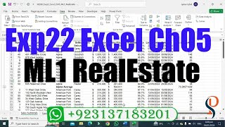 Exp22_Excel_Ch05_ML1_RealEstate | Exp22 Excel Ch05 ML1 RealEstate | Exp19 |  @PearsonSolution