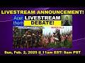 announcing the stormcloaks vs. imperials debate again on feb. 2 at 10am est