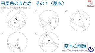 【中３数学960】円周角のまとめ　その１（基本）　～みんなができるようになる数学～