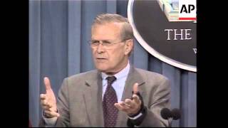 Rumsfeld Pentagon press briefing focuses on Iraq