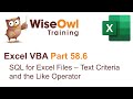 Excel VBA Introduction Part 58.6 - SQL for Excel Files - Text Criteria and the Like Operator