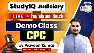 Demo Class | CPC | StudyIQ Judiciary Live Foundation Batch