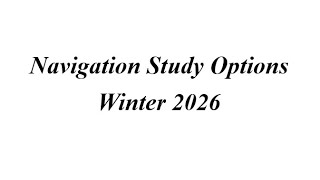 Navigation Online Study Options for Winter 2026