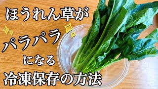 ［野菜の保存法方］ほうれん草がパラパラになる冷凍保存の方法