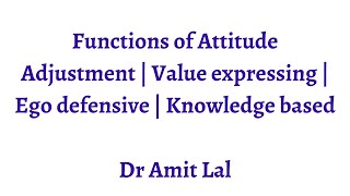 Functions of Attitude | Adjustment | Knowledge | Ego defensive | Value Expressive