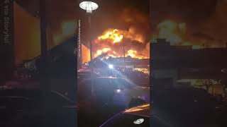Massive blaze rips through Salvation Army store in New Jersey #shorts