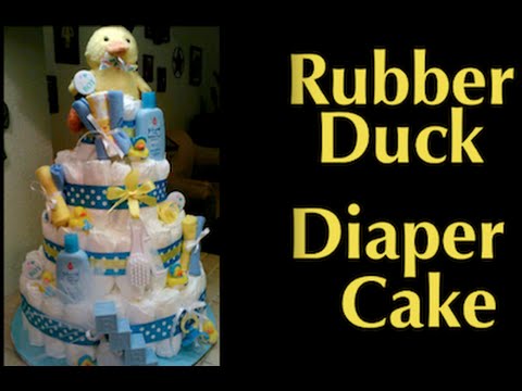 How to make a daiper cake for a baby shower - RUBBER DUCK DIAPER CAKE - diy How to make a daiper cake for a baby shower - RUBBER DUCK DIAPER CAKE - diy