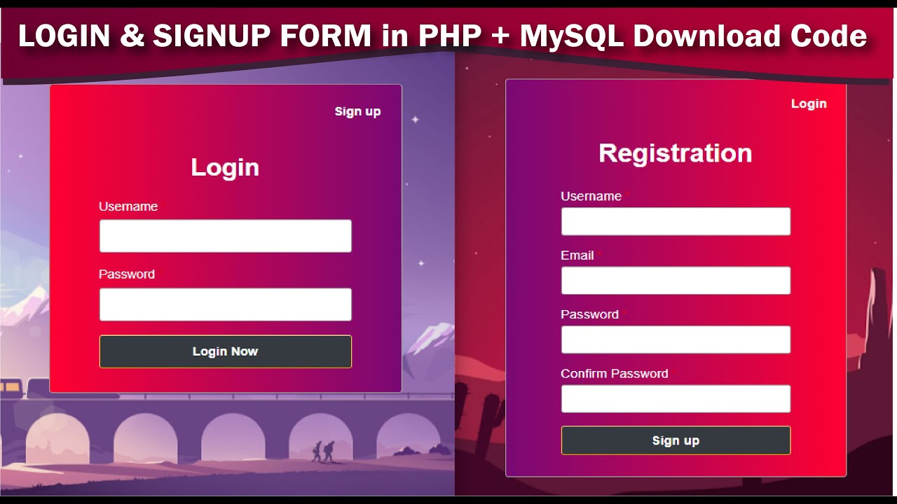 Login And Registration Form In PHP And MySQL | Login And Signup Form In ...