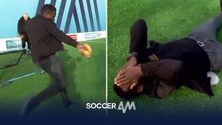 CLOSE TOP BIN!! 😩  | Onuoha, Grennan & Baptiste take on the Soccer AM Pro AM challenge!