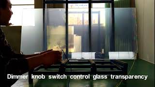 Smart glass test in factory with Manual dimmer and remote control OYPDLC