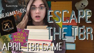 Escape the TBR: April TBR Game 🎲🏚️ | realmathon tbr \u0026 old school april tbr | bookclubs | booktube