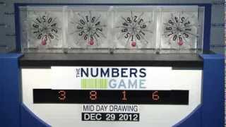 Midday Numbers Game Drawing: Saturday, December 29, 2012