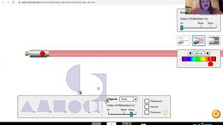 PHET Bending Light Testing Concave and Convex Lenses