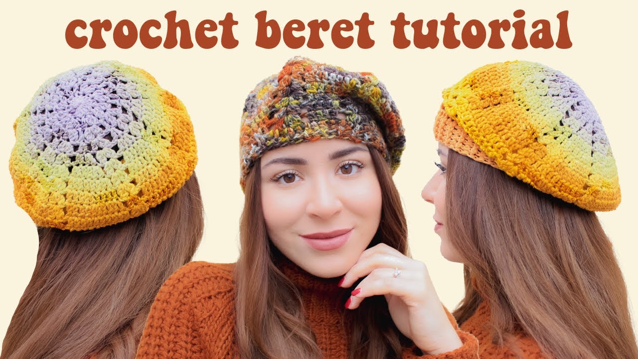 How To Crochet A Beret Hat | Crochet Tutorial - YouTube