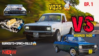 VQ35 Swapped Nissan Champ VS Worked 1400 Nissan Champ🤯|| Streetfighters Ep.1🔥