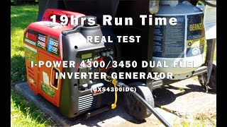 BIG TEST! I-POWER GXS4300iDC DUAL FUEL INVERTER GENERATOR 19HRS RUN TIME