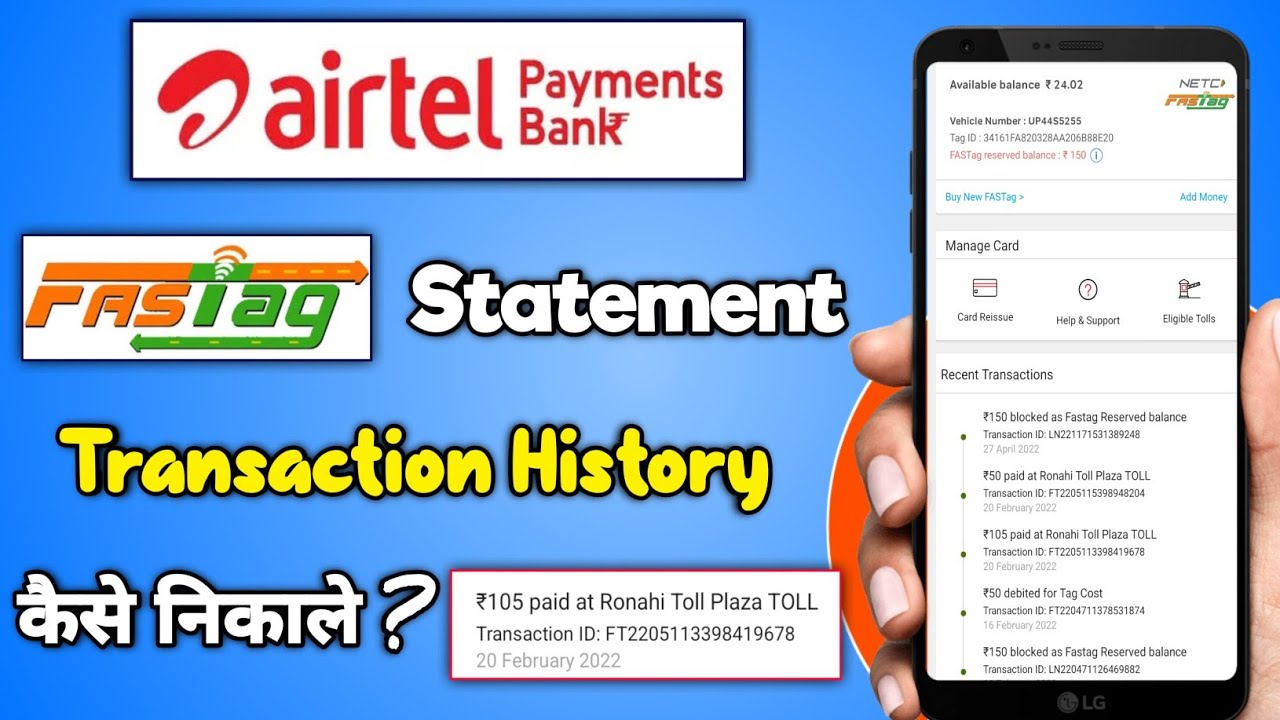 How To Check Airtel Fastag Statement And Transaction History | Check ...