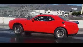 RON SILVA in HELLCAT DAN's DEMON 170 SIX AMAZING 1/8 mile passes IRWINDALE DRAGSTRIP 11-7-2024